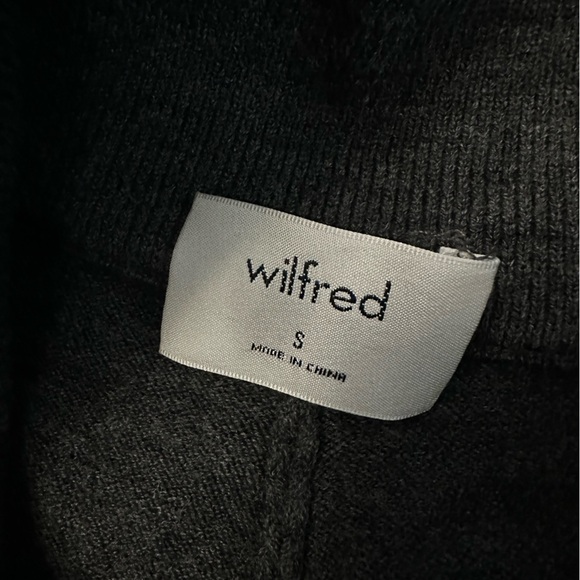 Aritzia Wilfred Brion Cropped Wool High Waist Wide Leg Pant Dark Grey - Picture 13 of 14